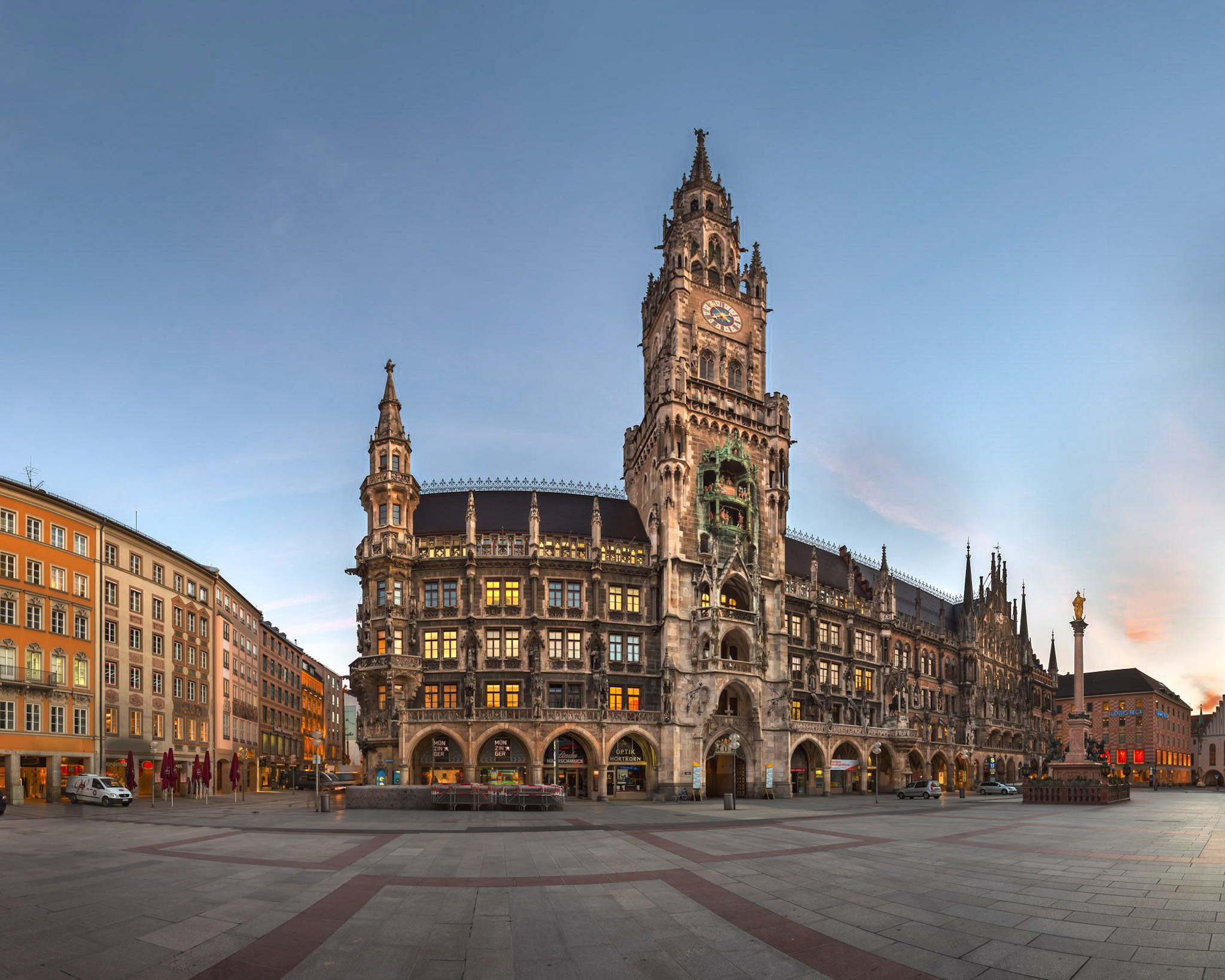 Downtown Munich's Marienplatz Square