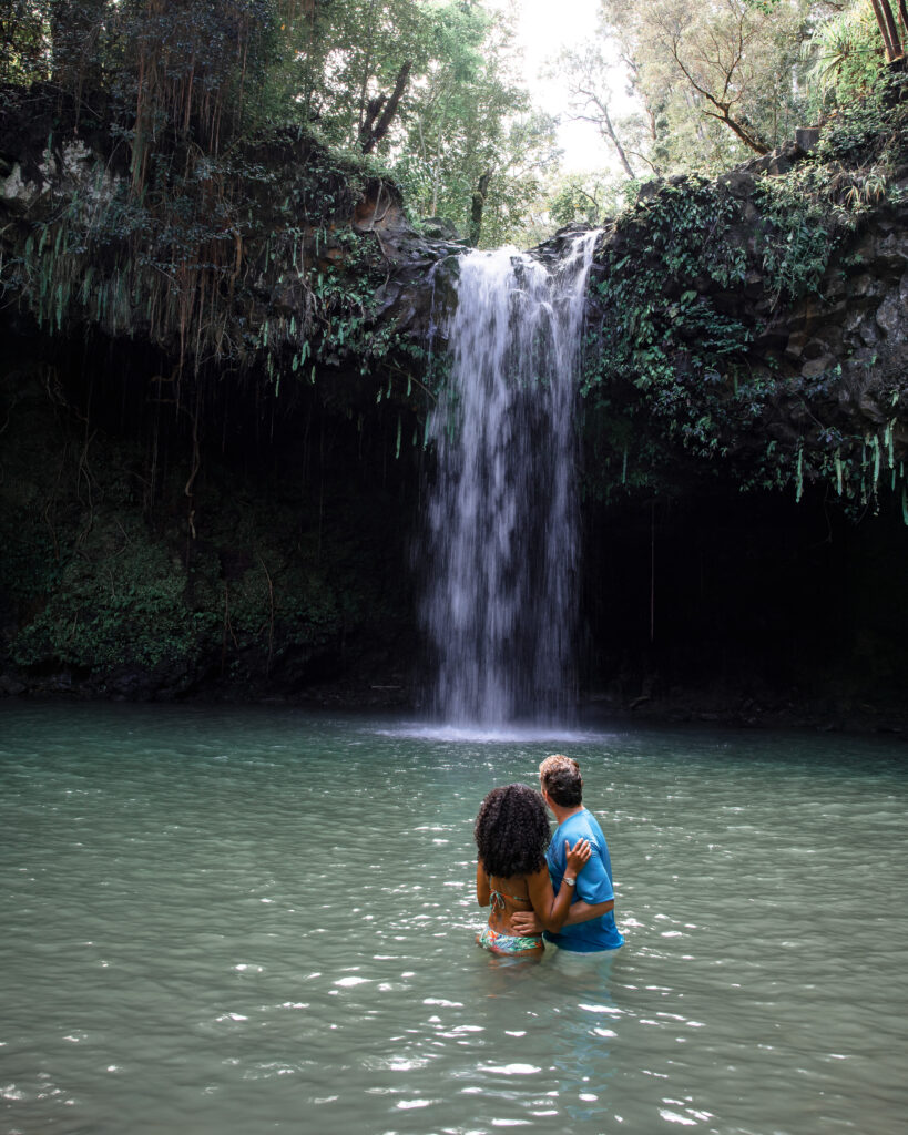 Brett and Zee are at Twin Falls small waterfall