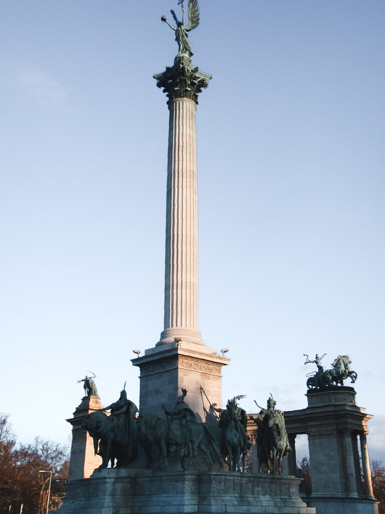 Heroes’ Square in Budapest with the Millennium Monument